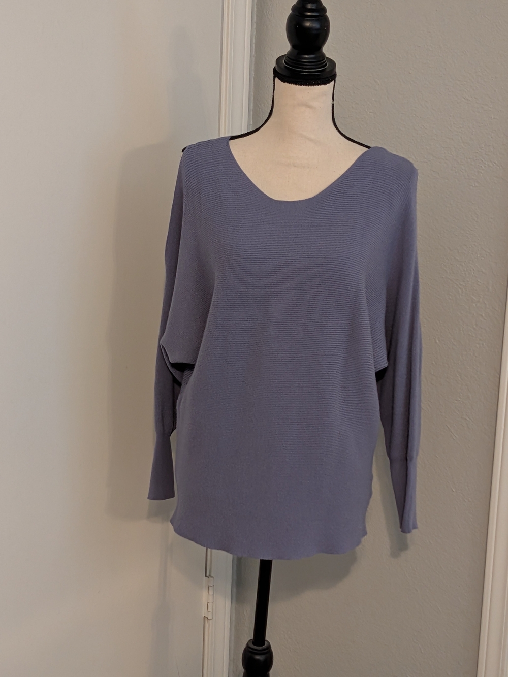 Maurices Dusty Lavender Cold Shoulder Scoop Neck Sweater